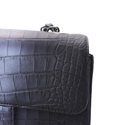 Chanel Iridescent Matte Crocodile Mini Rectangular Flap Green Purple 11 of 11