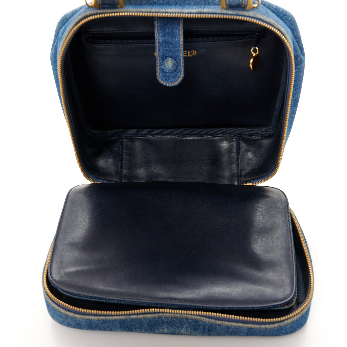 Denim Vanity Cosmetic Case Blue