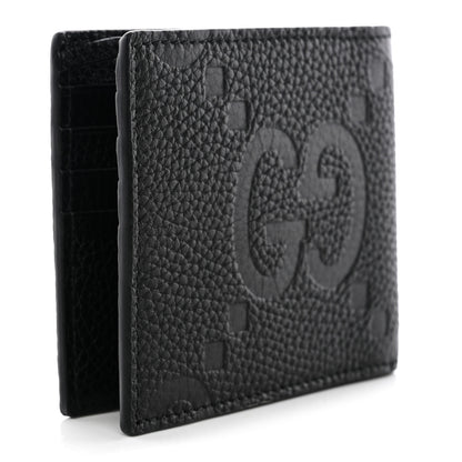 Gucci Piuma Calfskin Jumbo GG Embossed Wallet Black 3 of 7