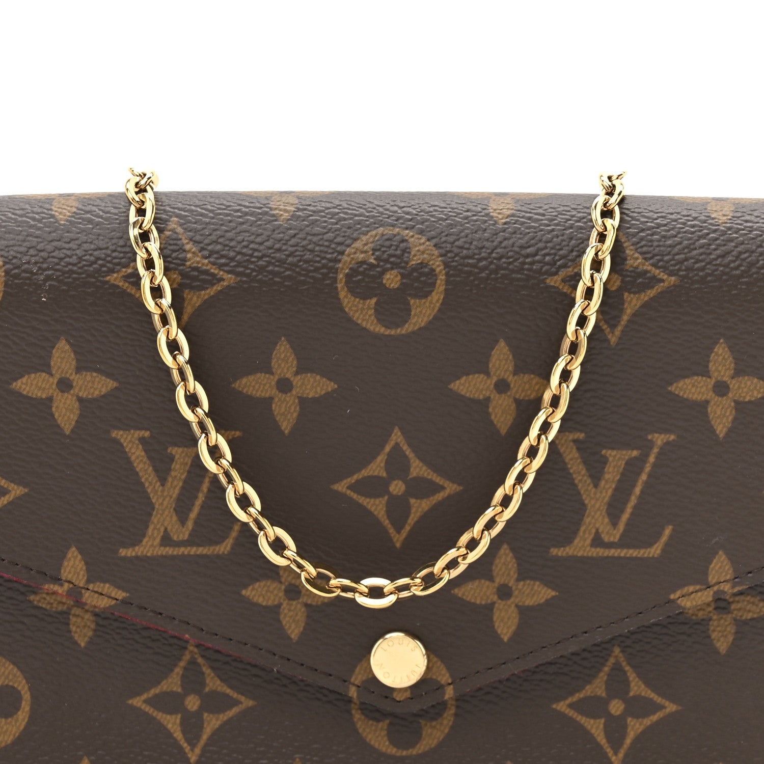 Louis Vuitton Monogram Pochette Felicie Chain Wallet Fuchsia 10 of 15
