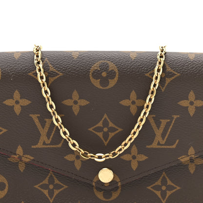 Louis Vuitton Monogram Pochette Felicie Chain Wallet Fuchsia 10 of 15