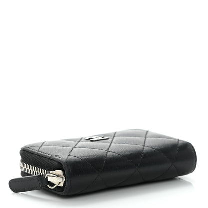 Chanel Lambskin Quilted Zip Coin Purse Black 4 of 12