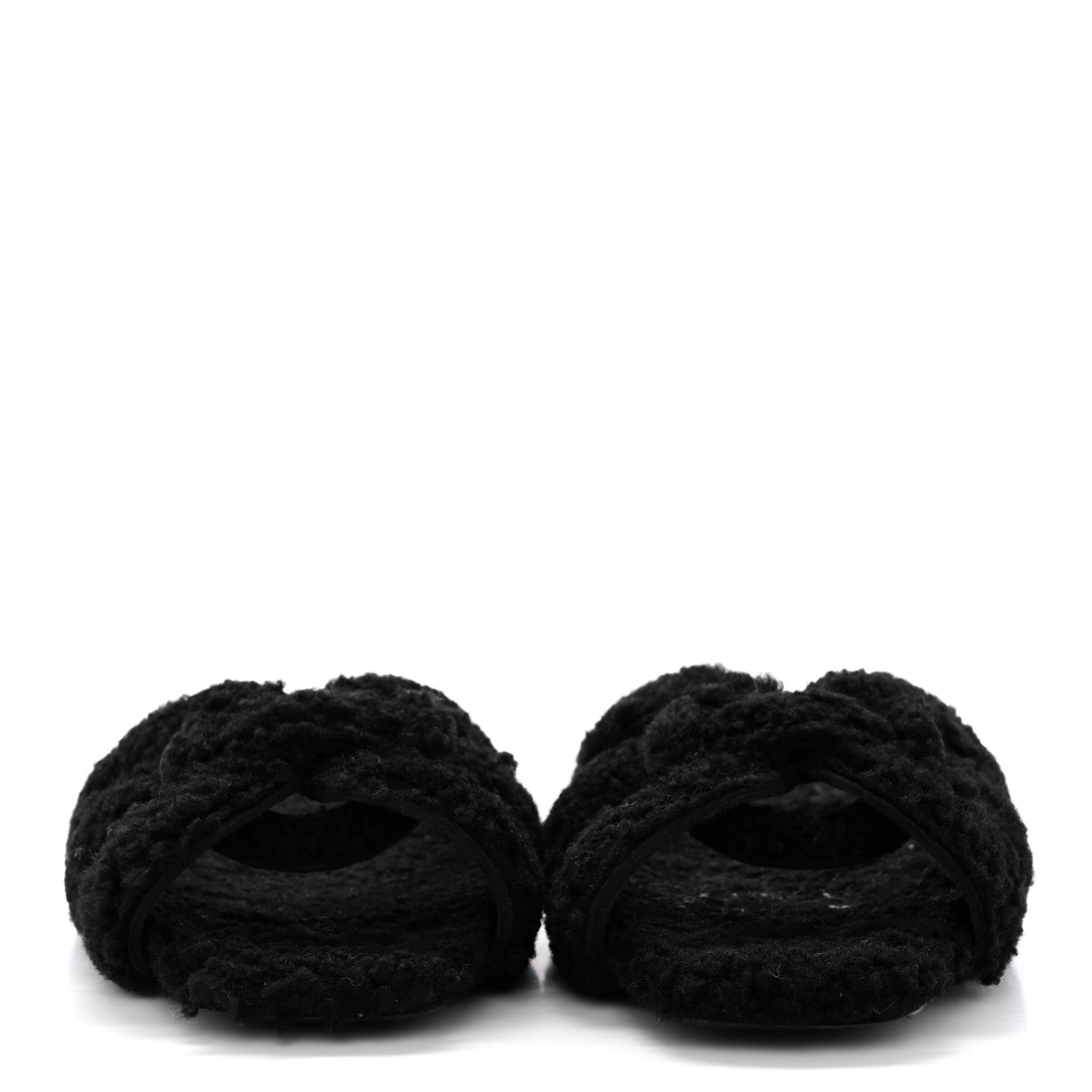 Shearling Tribute Flat Mules 38.5 Black