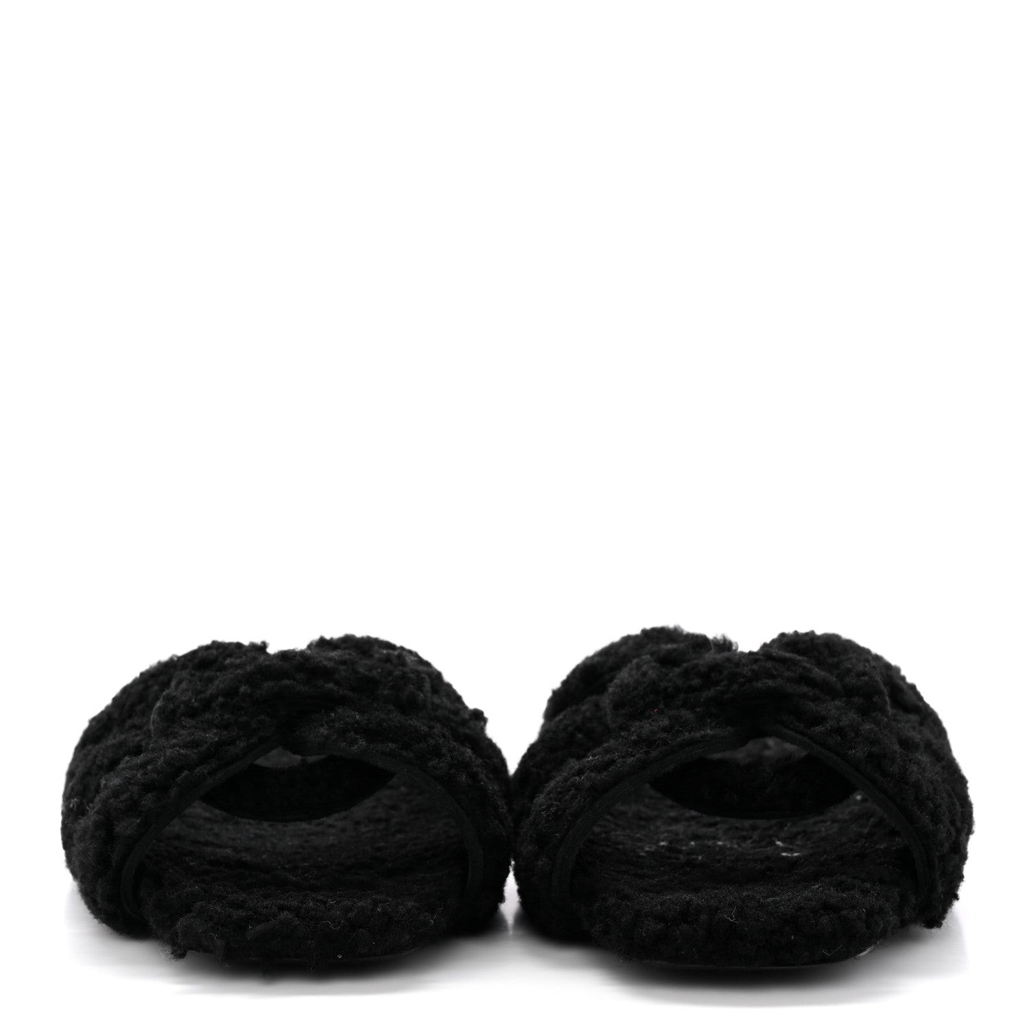 Saint Laurent Shearling Tribute Flat Mules 38.5 Black 2 of 13