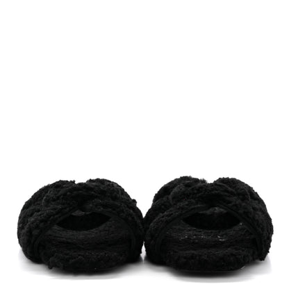 Saint Laurent Shearling Tribute Flat Mules 38.5 Black 2 of 13