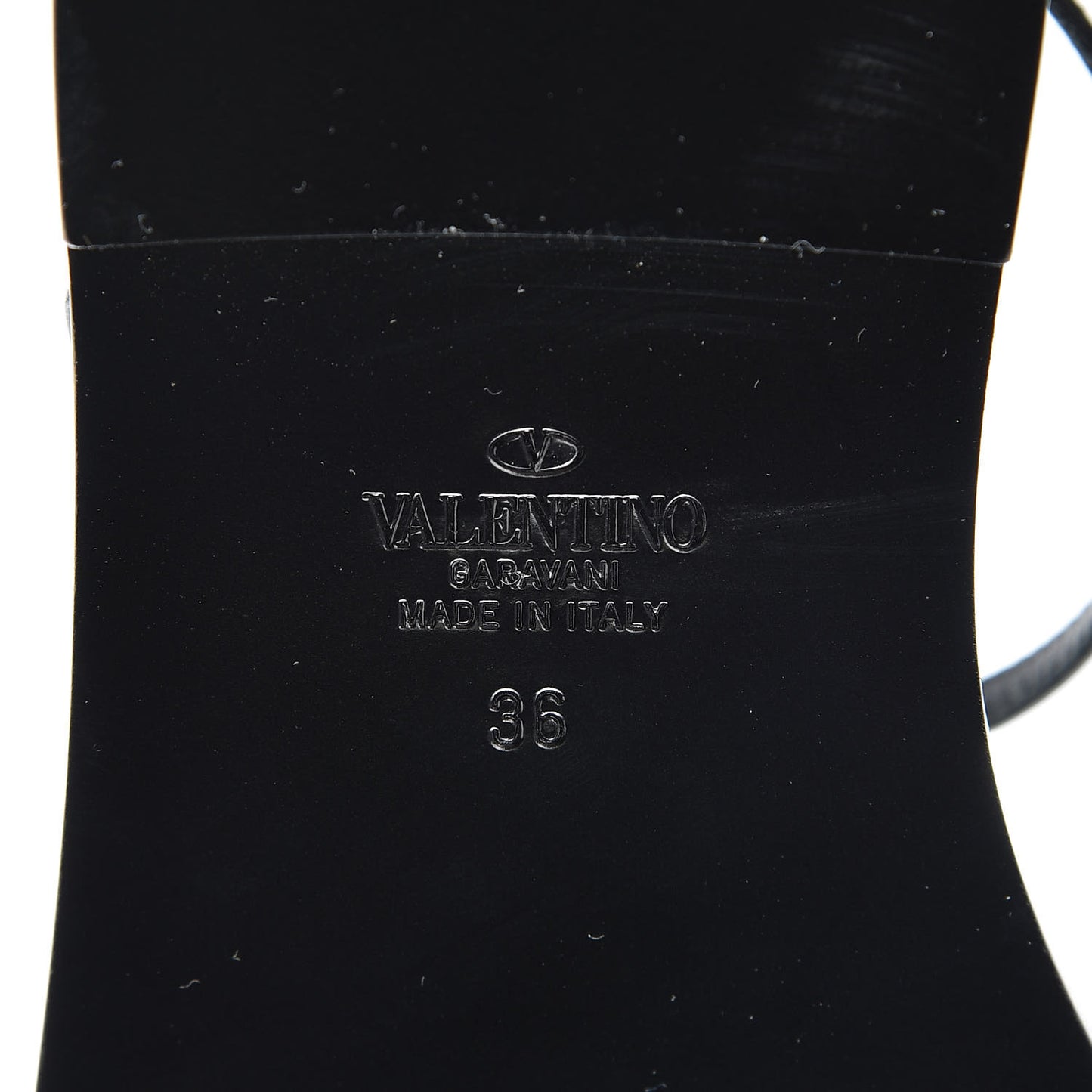 Calfskin Nude Rockstud T Strap Flat Thong Sandals 36 Black