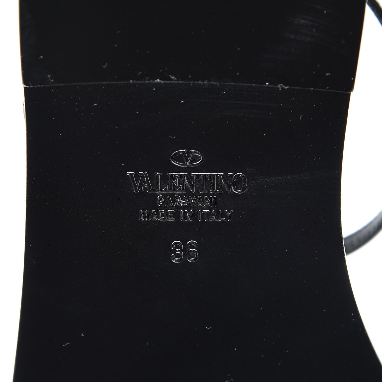 Valentino Garavani Calfskin Nude Rockstud T Strap Flat Thong Sandals 36 Black 8 of 9