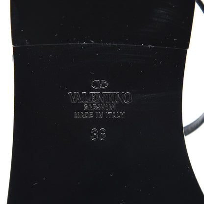 Valentino Garavani Calfskin Nude Rockstud T Strap Flat Thong Sandals 36 Black 8 of 9