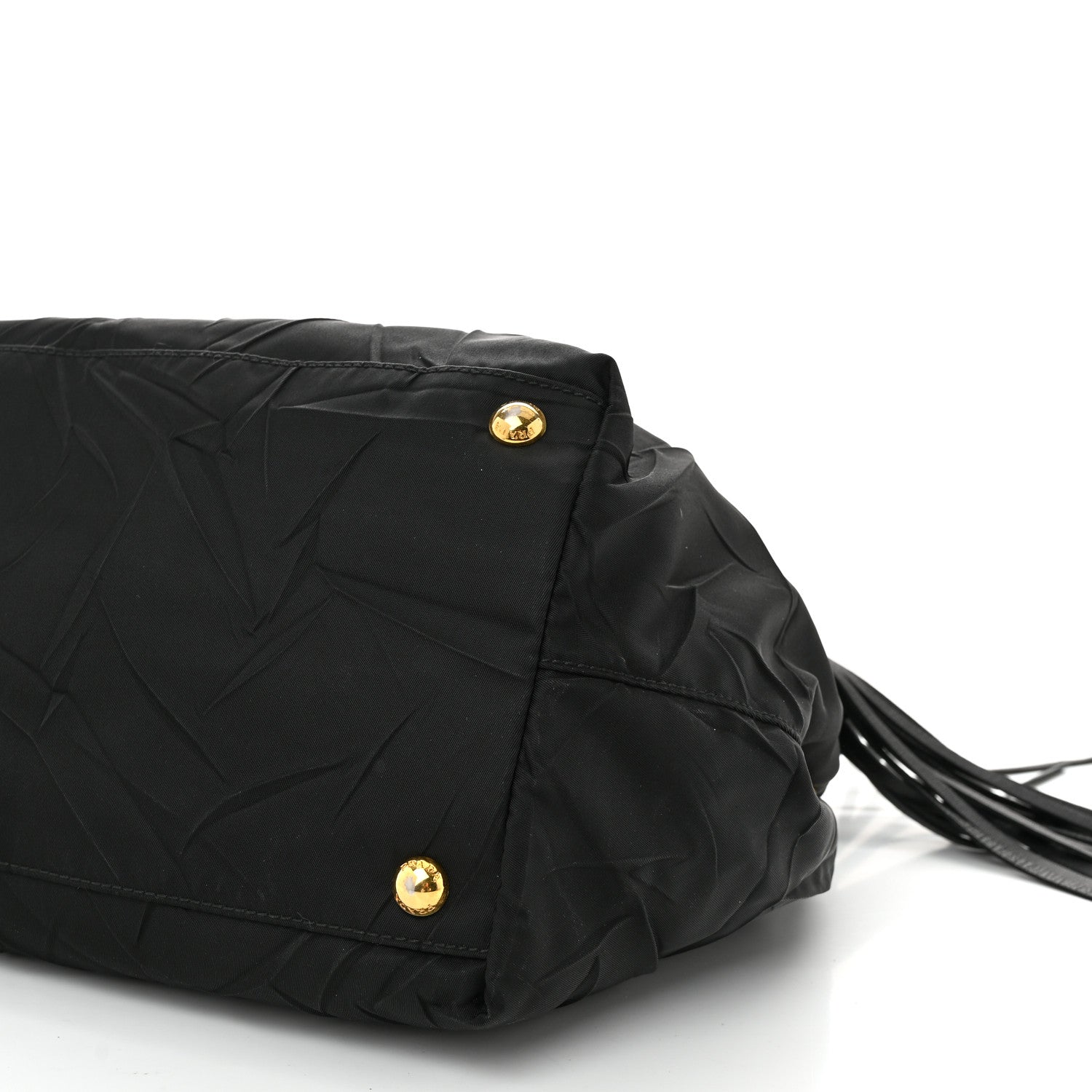 Prada Tessuto Nylon Tassel Tote Black 10 of 11