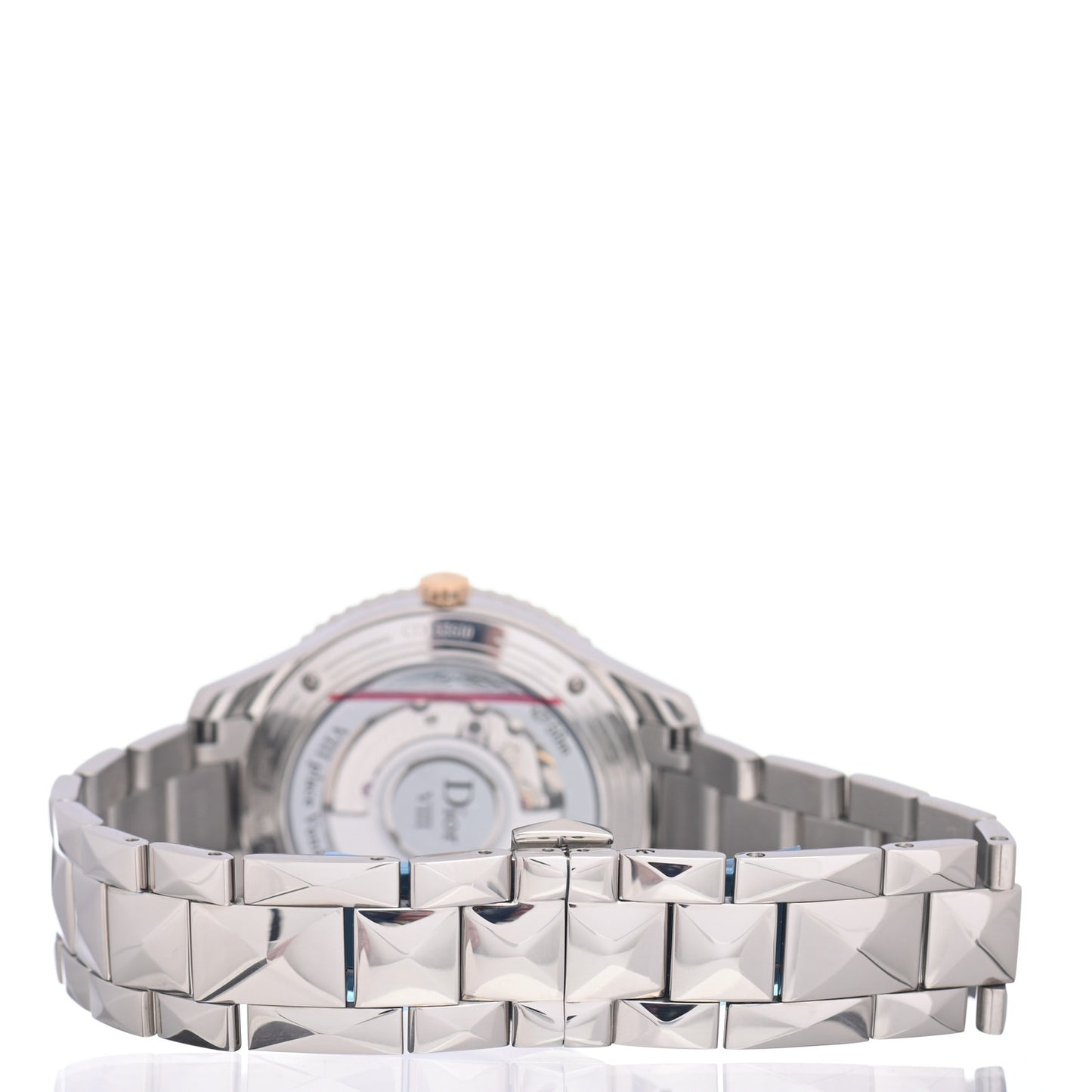 Stainless Steel 18K Rose Gold Diamond Mother of Pearl 36mm Dior VIII Montaigne Automatic Watch