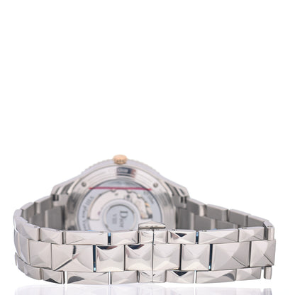 Christian Dior Stainless Steel 18K Rose Gold Diamond Mother of Pearl 36mm Dior VIII Montaigne Automatic Watch 3 of 5