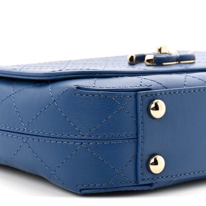 Chanel Calfskin Stitched Small Covered CC Flap Bag Blue 9 of 10