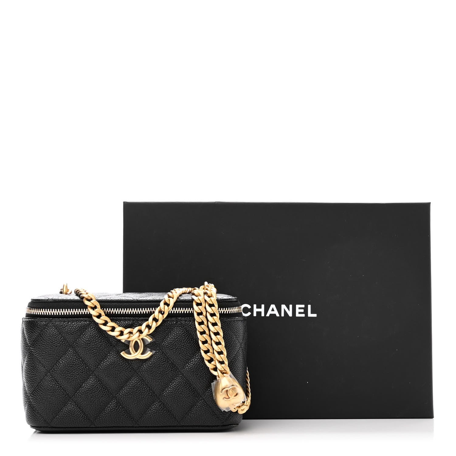 Chanel Caviar Quilted Sweetheart Vanity Case Black 12 of 12