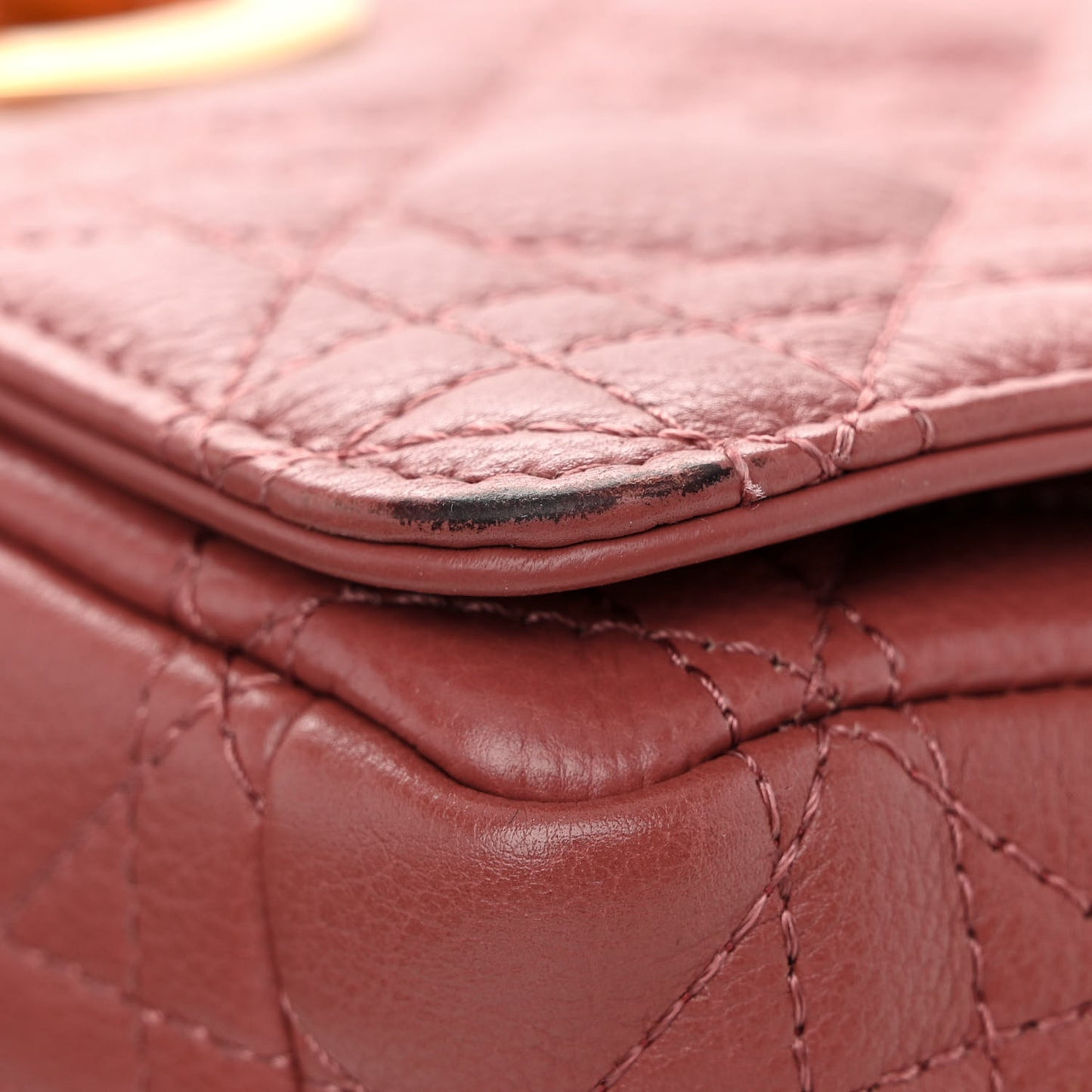 Calfskin Cannage Medium Caro Bag Rust