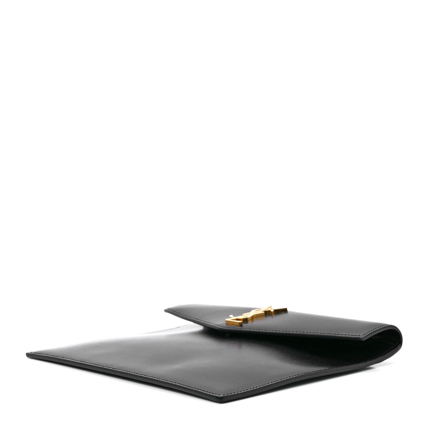 Smooth Shiny Calfskin Monogram Uptown Baby Pouch Black