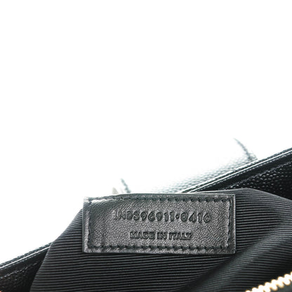 Saint Laurent Grain De Poudre Matelasse Chevron Monogram Shopping Bag Black 7 of 7