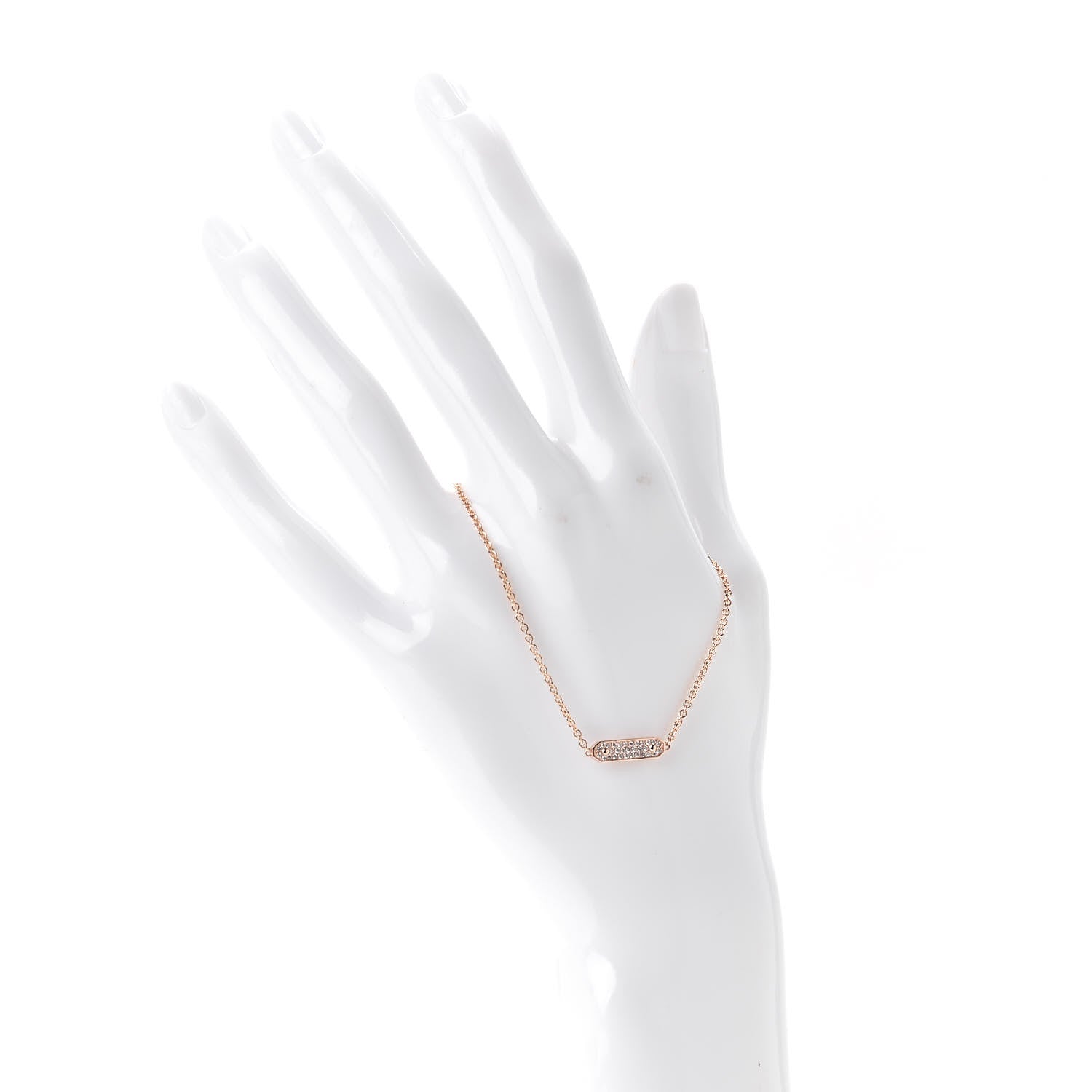Tiffany 18K Rose Gold Diamond Tag Chain Bracelet 2 of 6