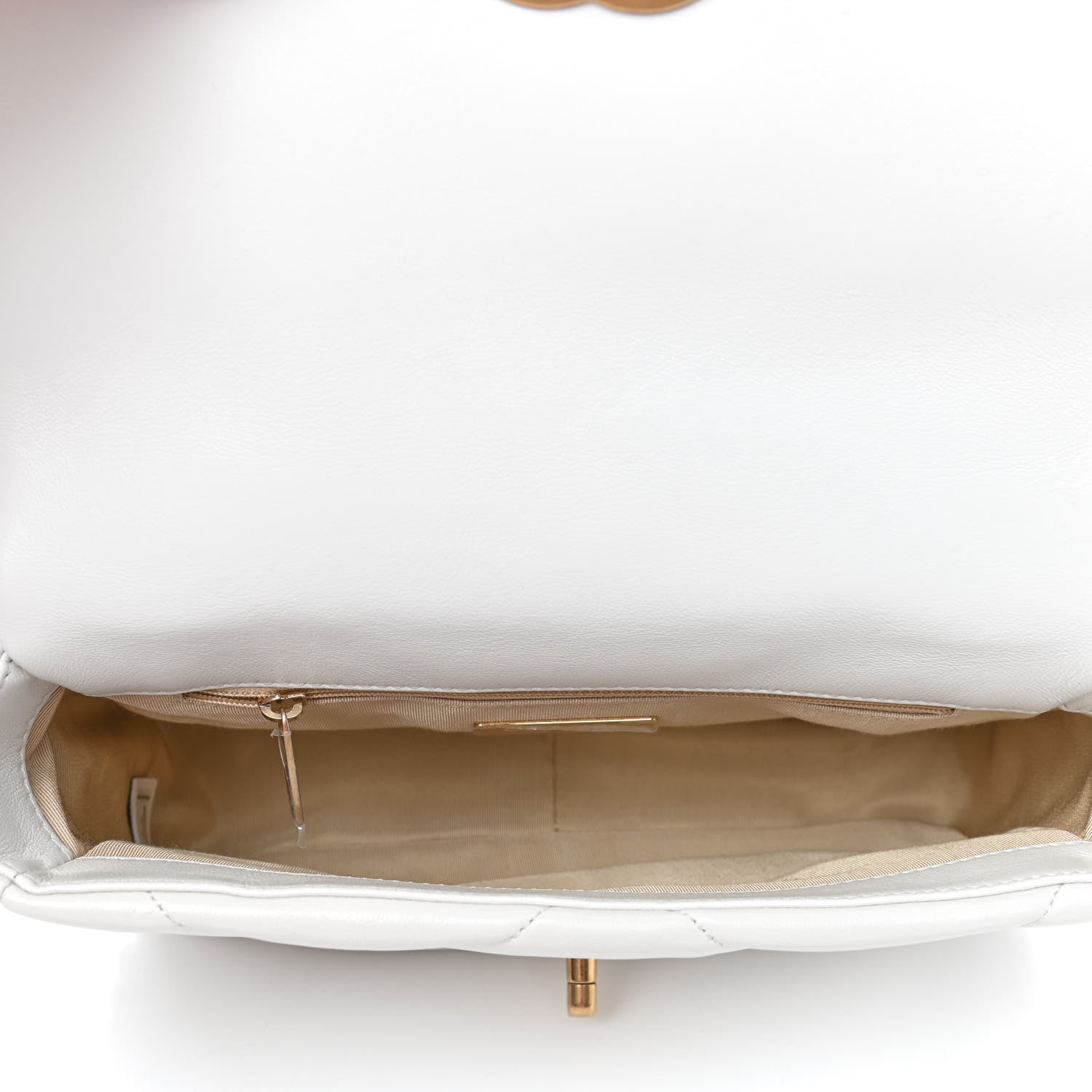 Chanel Goatskin Quilted Medium Chanel 19 Flap White 4 of 4