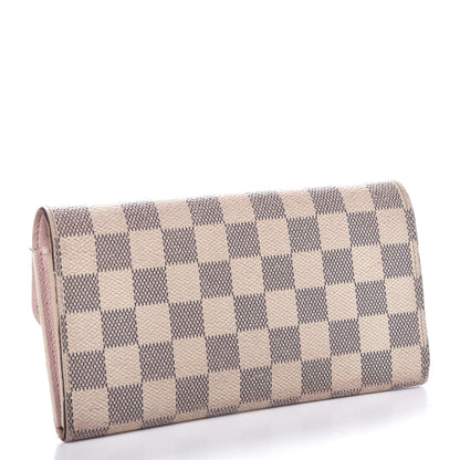 Louis Vuitton Damier Azur Emilie Wallet Rose Ballerine 3 of 16