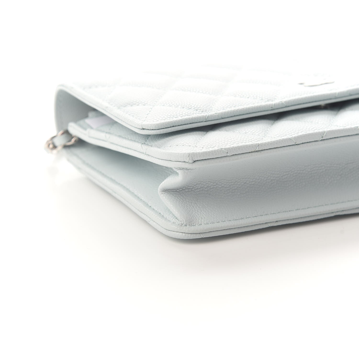Chanel Caviar Quilted Wallet On Chain WOC Light Blue 8 of 9