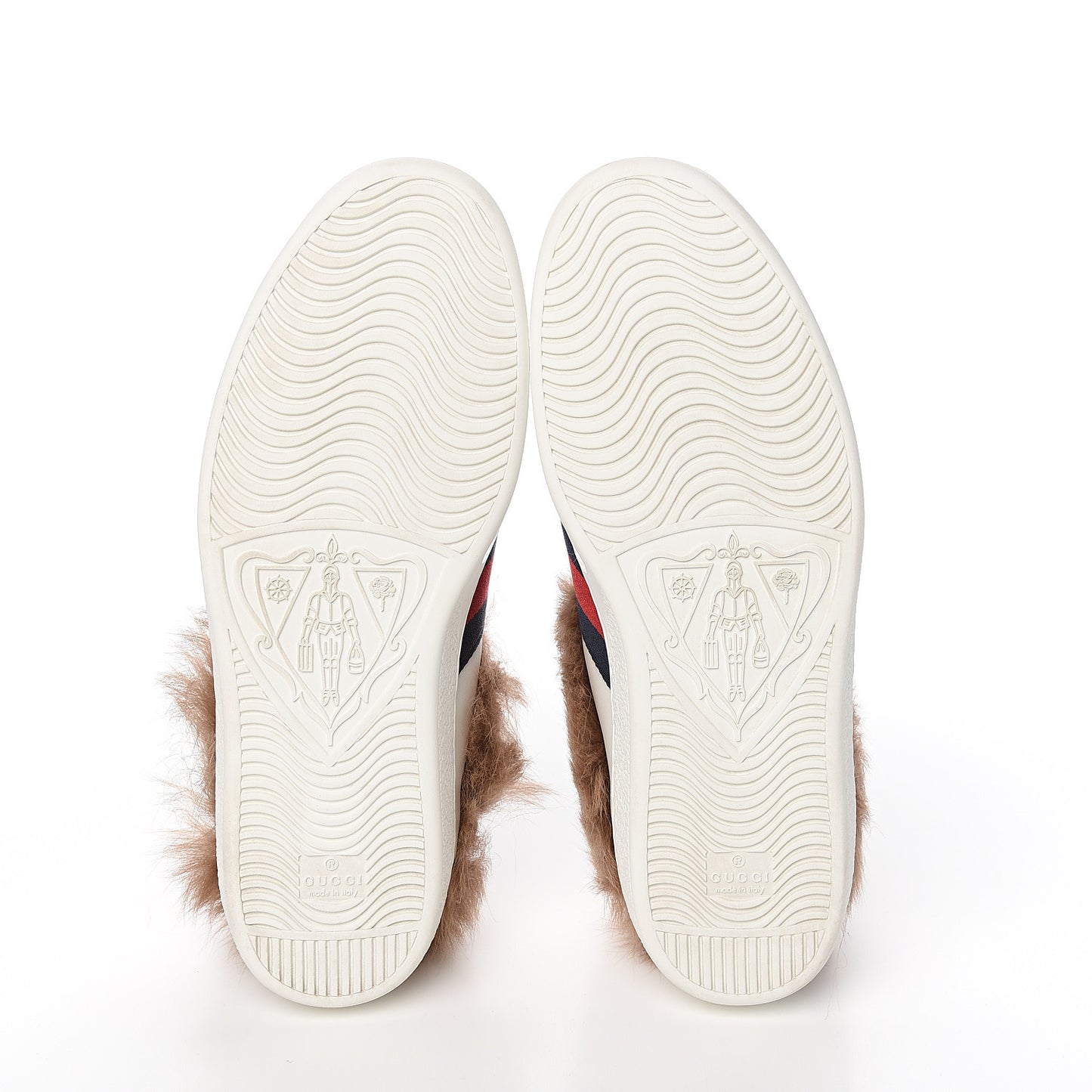 Calfskin Wool Web Bee Embroidered Mens Ace Sneakers 9.5 White