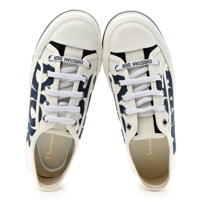Christian Dior Canvas Embroidered Miss Dior Graffiti Walk'N'Dior Platform Sneakers 37 White Deep Blue 2 of 8