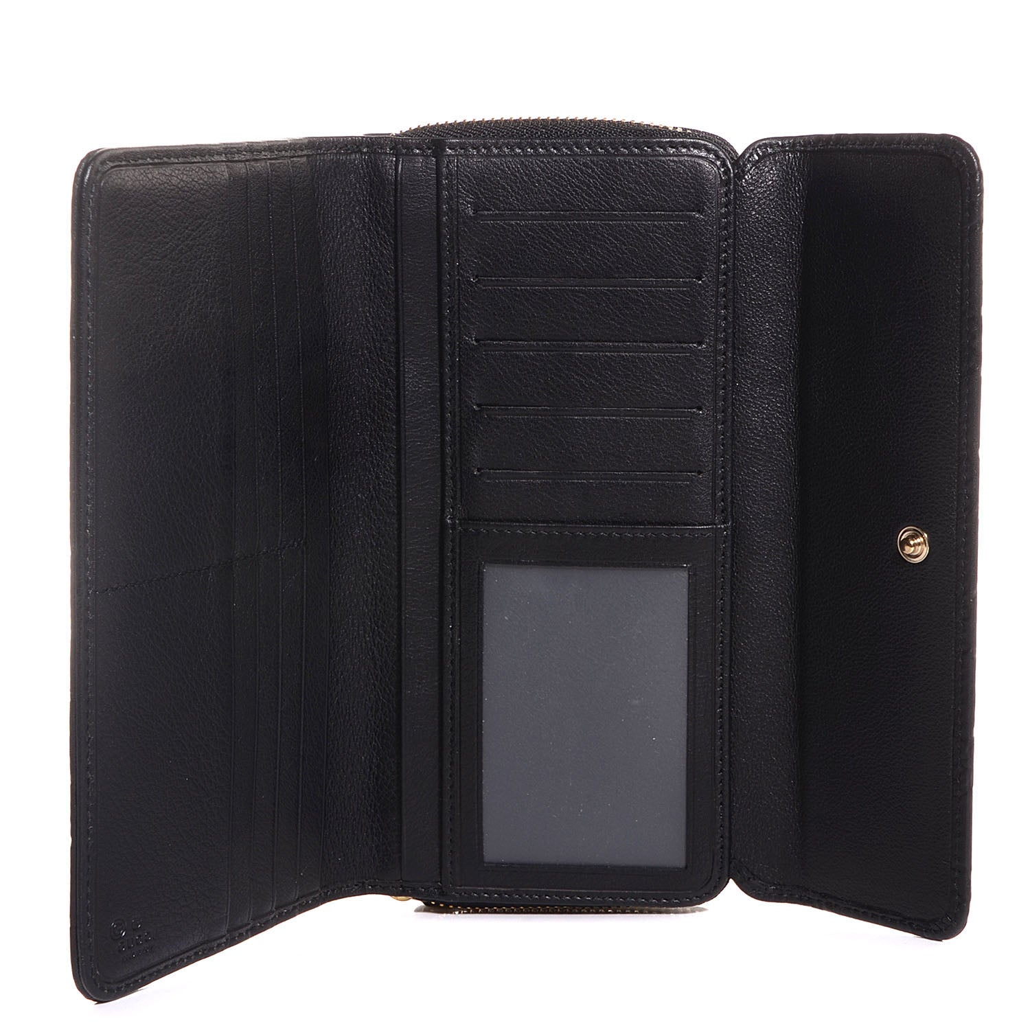 Gucci Guccissima Continental Zip Wallet Black 5 of 8