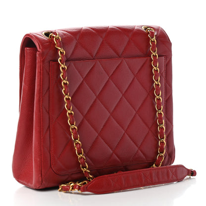 Chanel Caviar Quilted Small Single Flap Red 2 of 9
