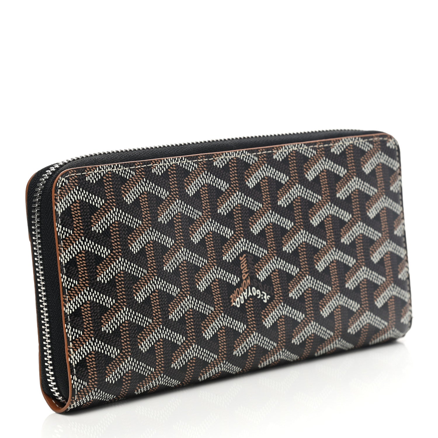 Goyard Goyardine Matignon Zip Around GM Wallet Black Gold 3 of 8