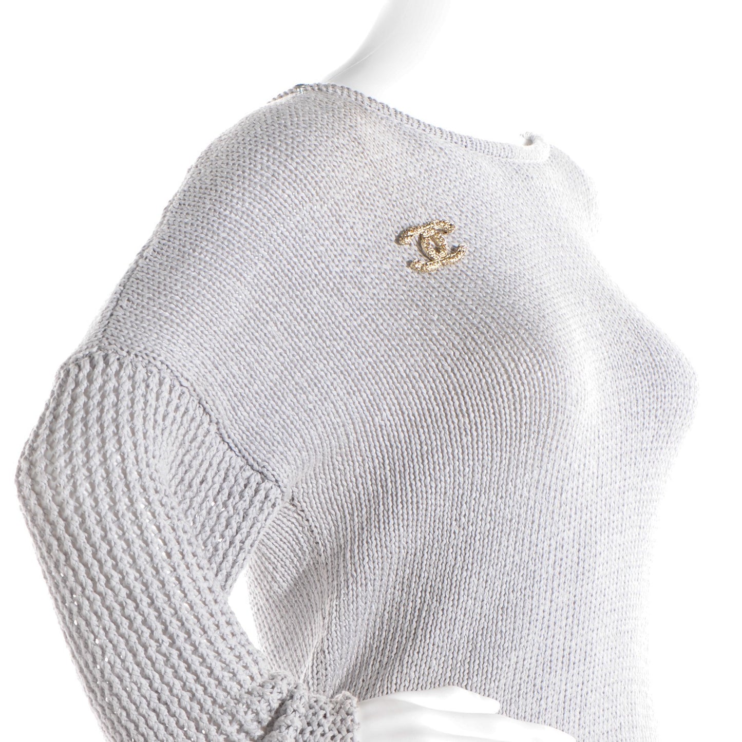 Crystal CC Brooch Light Gold