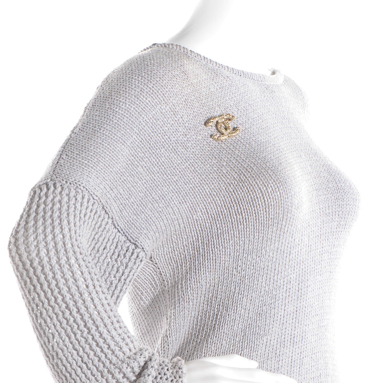 Chanel Crystal CC Brooch Light Gold 2 of 5