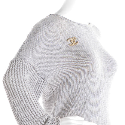 Chanel Crystal CC Brooch Light Gold 2 of 5