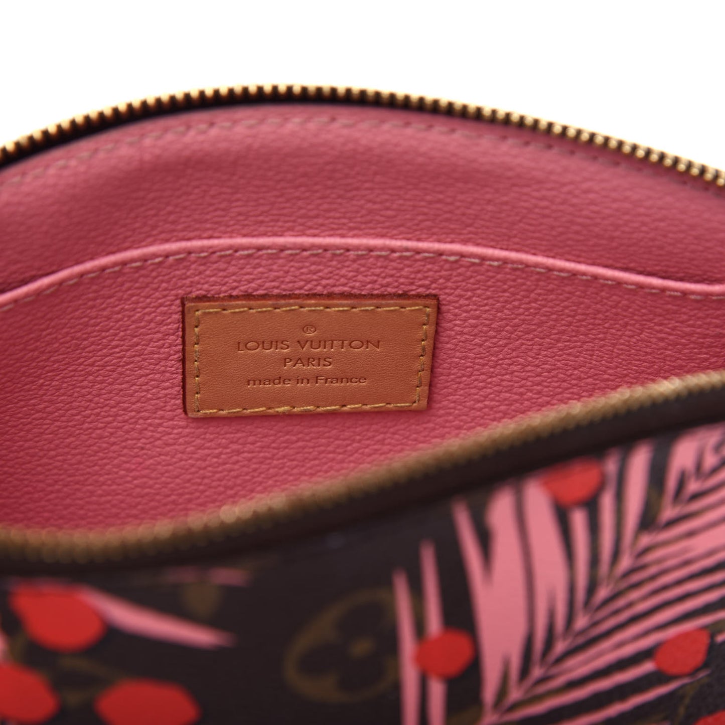 Monogram Jungle Dots Cosmetic Pouch Sugar Pink Poppy