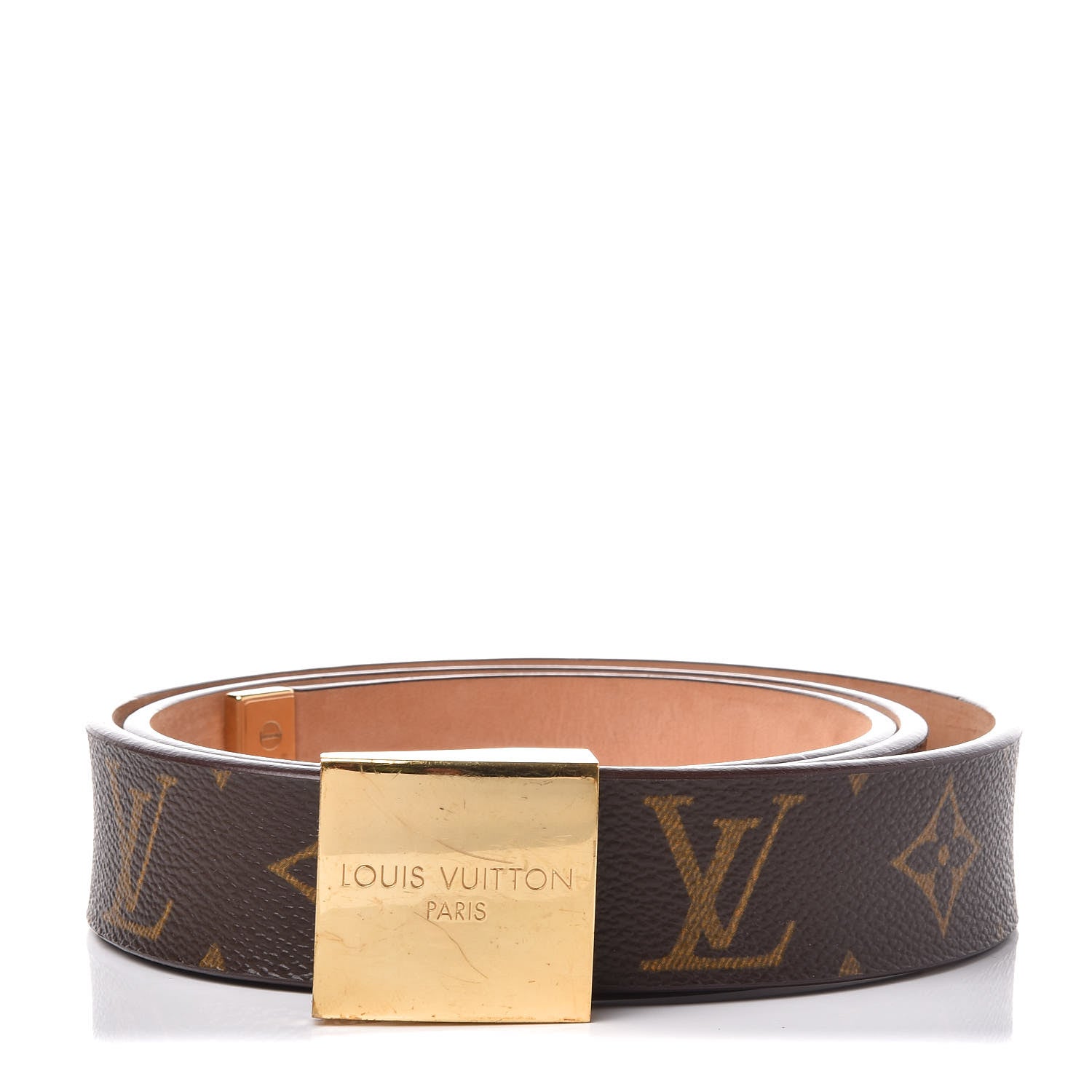 Louis Vuitton Monogram Ceinture Belt Gold Buckle 85 34 1 of 8