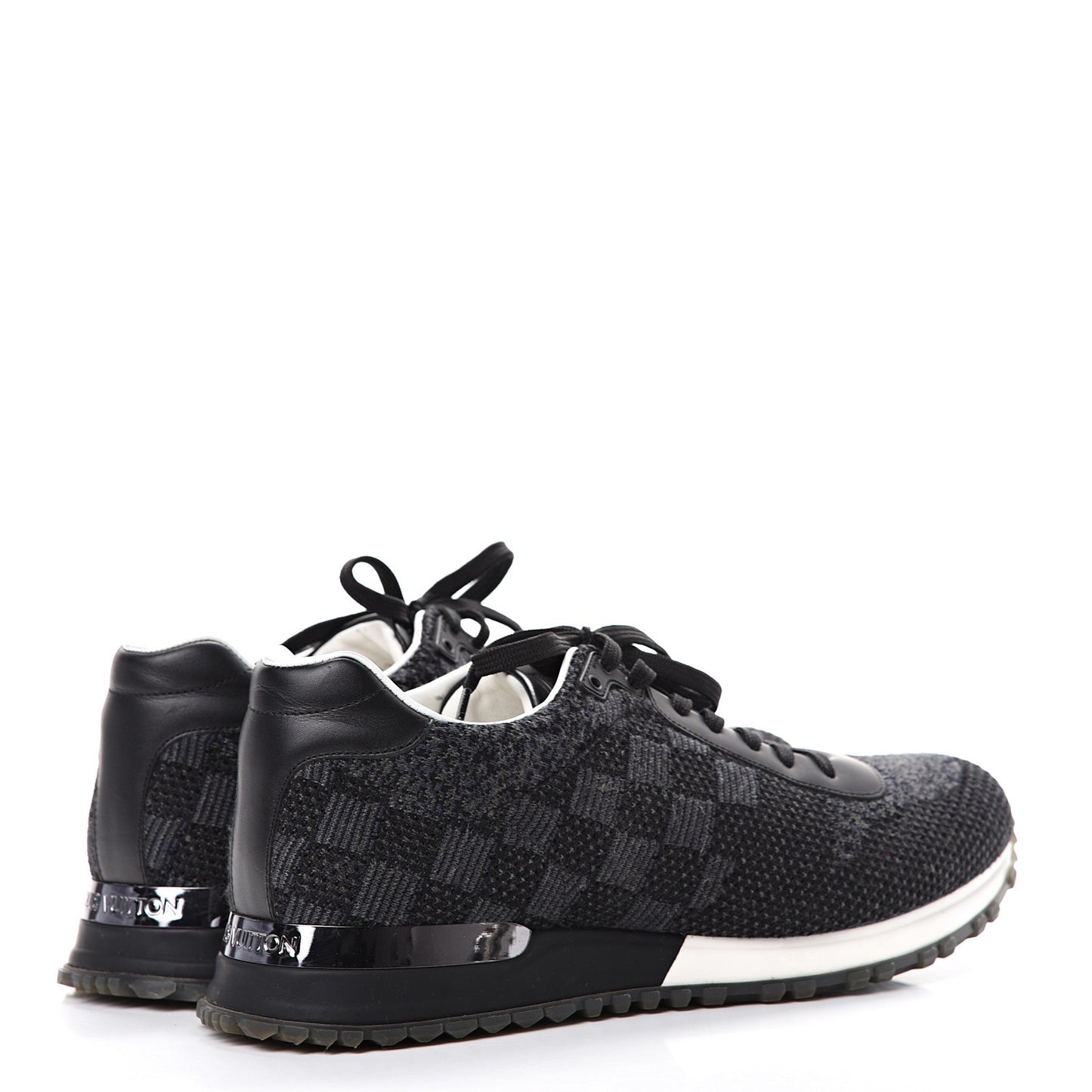 Calfskin Damier Run Away Sneakers 8.5 Graphite