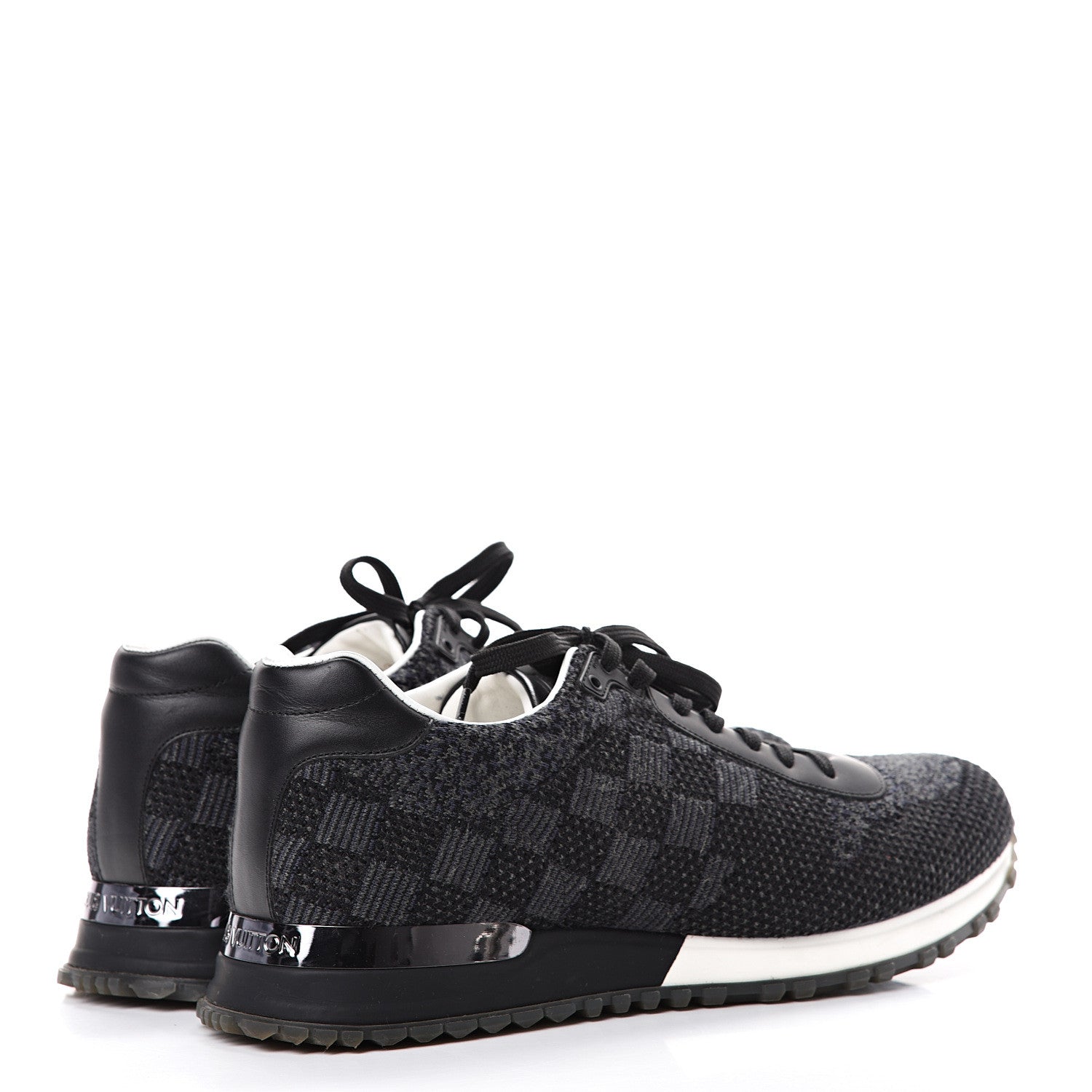 Louis Vuitton Calfskin Damier Run Away Sneakers 8.5 Graphite 4 of 7