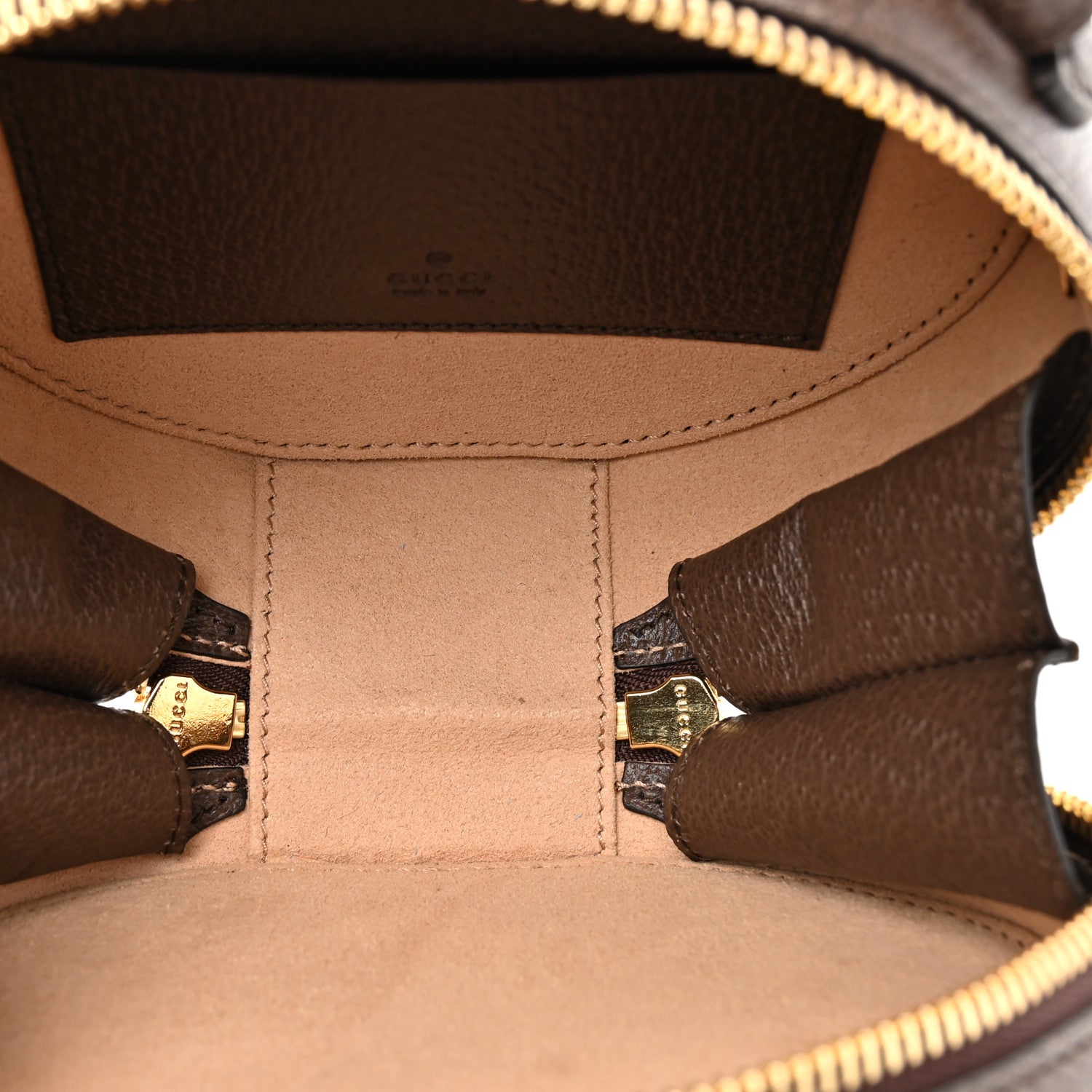 Gucci GG Supreme Monogram Top Handle Web Mini Ophidia Round Shoulder Bag Brown 5 of 10