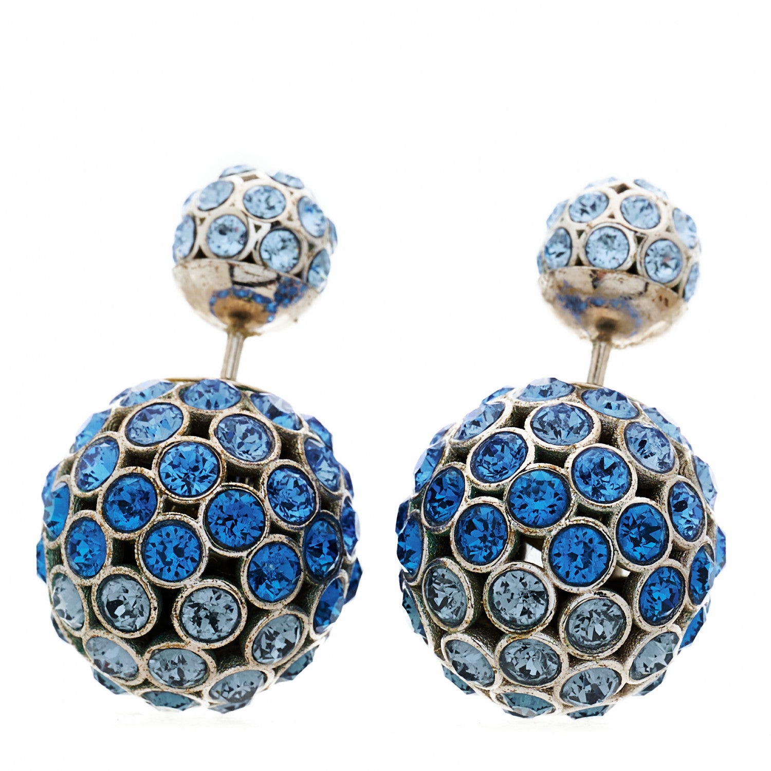 Christian Dior Crystal Mise En Dior Tribal Earrings Matte Navy Blue 1 of 4
