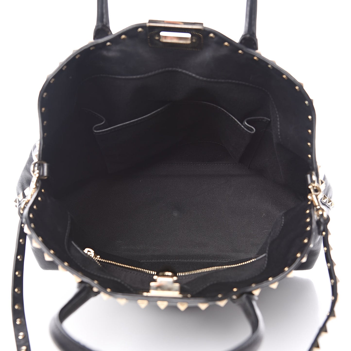 Vitello Rockstud Dome Satchel Black