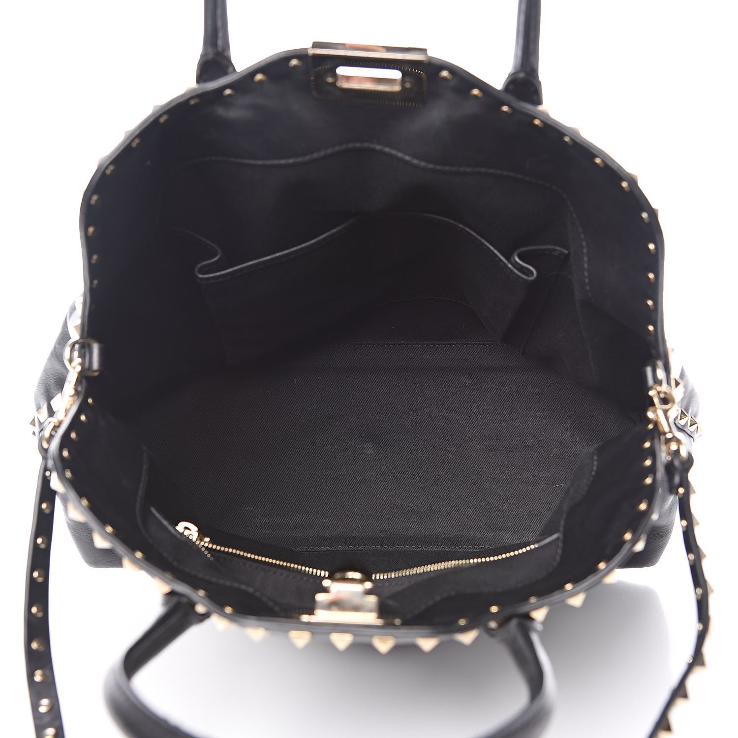 Valentino Garavani Vitello Rockstud Dome Satchel Black 5 of 18