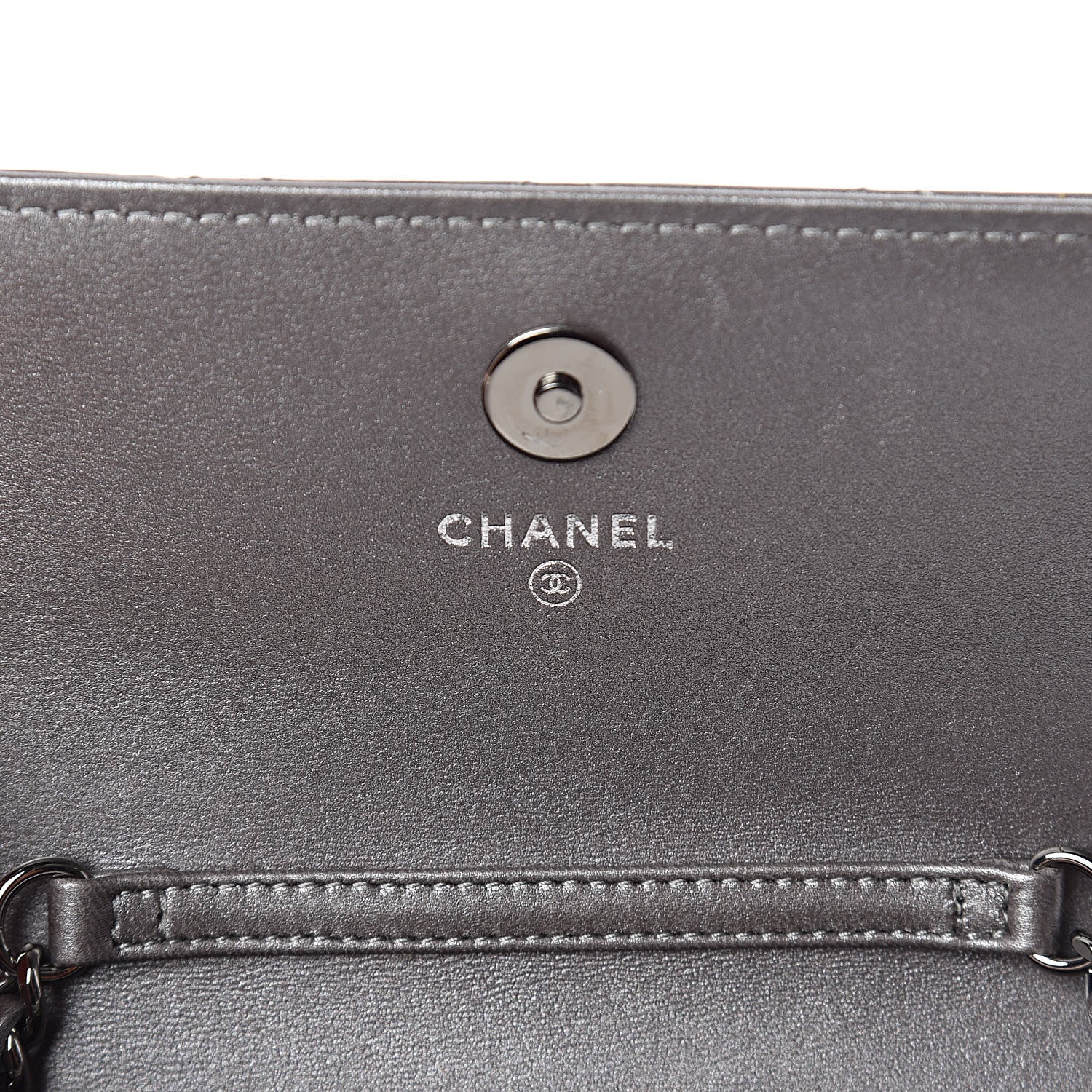 Chanel Lambskin Quilted Pearl My Shoulder Mini French Wallet On Chain WOC Silver 6 of 13