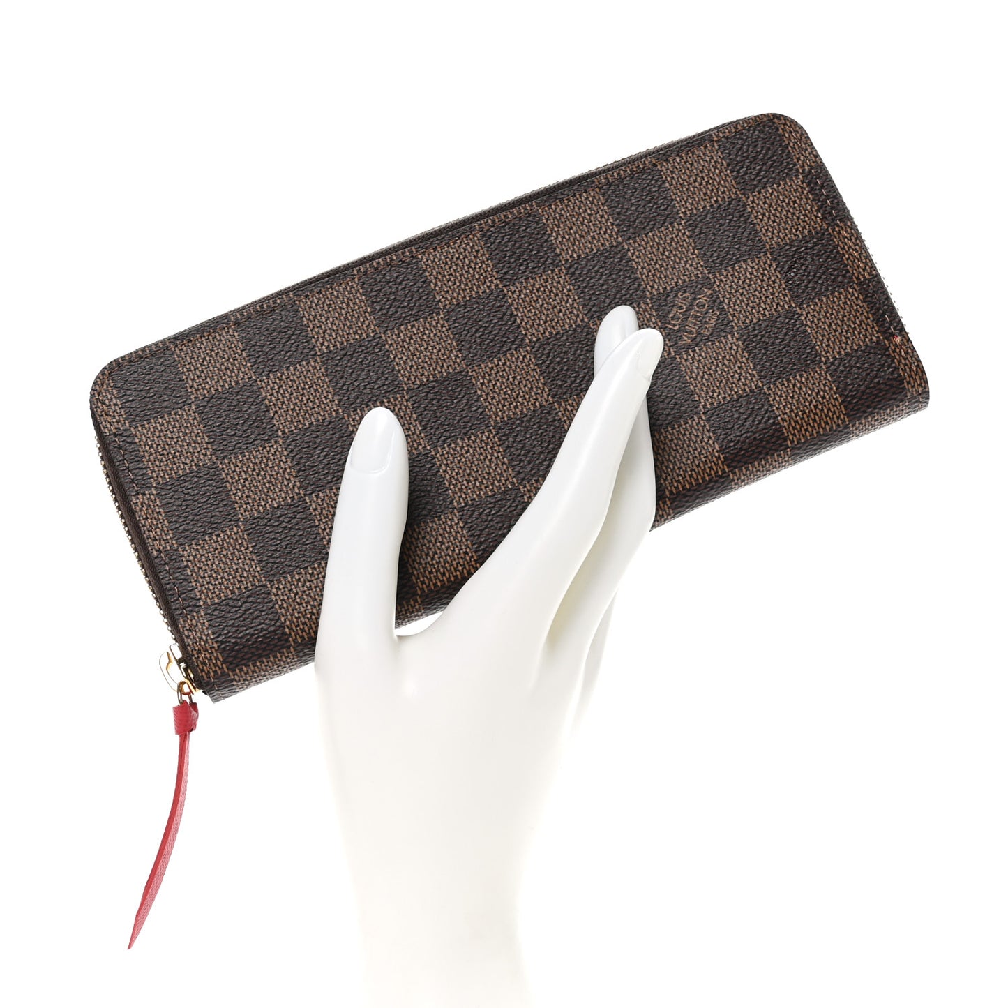 Damier Ebene Clemence Wallet Cherry