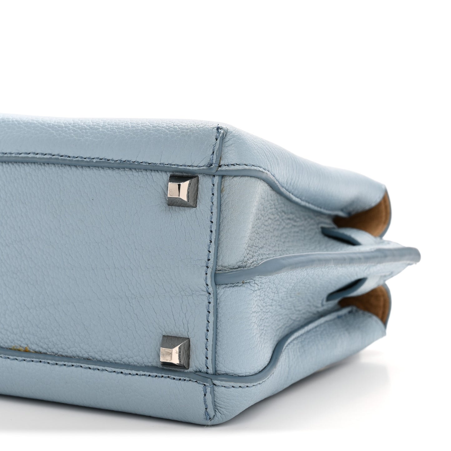 Grained Calfskin Mini Milla Tote Sky Blue