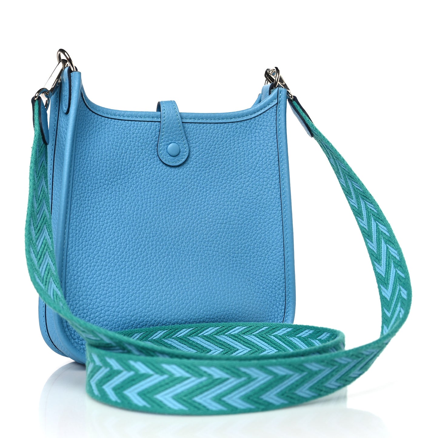 Taurillon Clemence Zigzag Sangle Evelyne TPM Bleu du Nord Vert Veronese