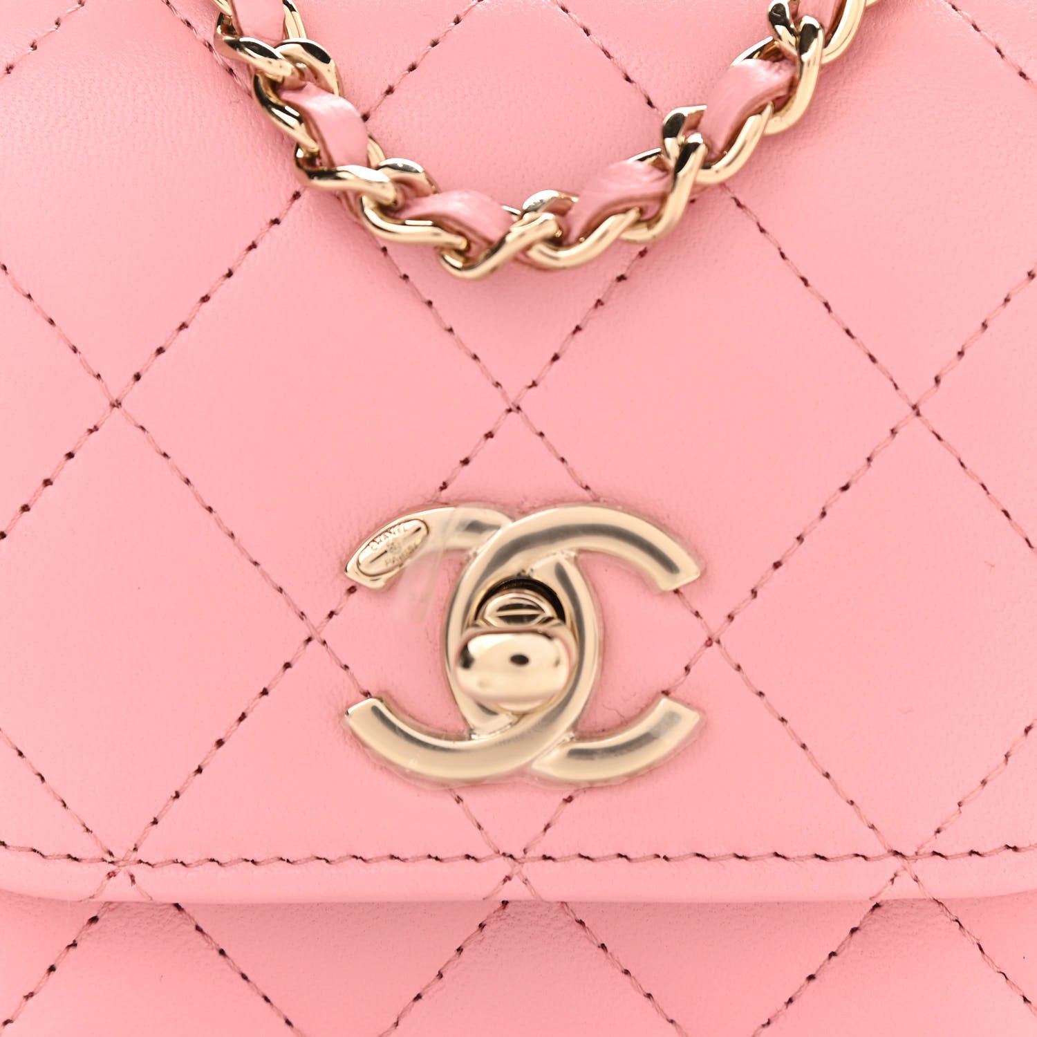 Chanel Lambskin Quilted Mini Trendy CC Clutch With Chain Pink 8 of 10