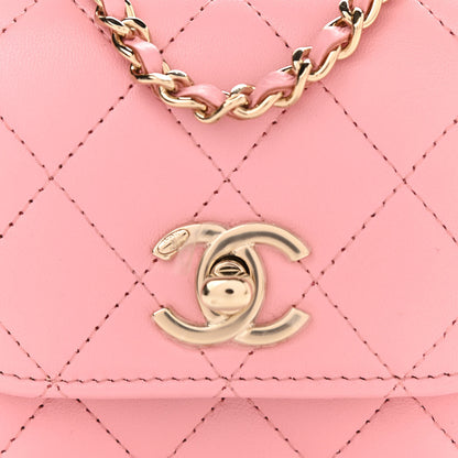 Chanel Lambskin Quilted Mini Trendy CC Clutch With Chain Pink 8 of 10