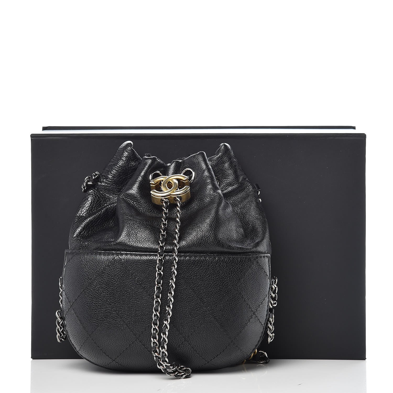 Chanel Calfskin Quilted Small Gabrielle Bucket Black 11 of 11
