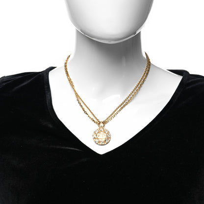 Christian Dior Crystal Petit CD Double Chain Necklace Gold 2 of 5