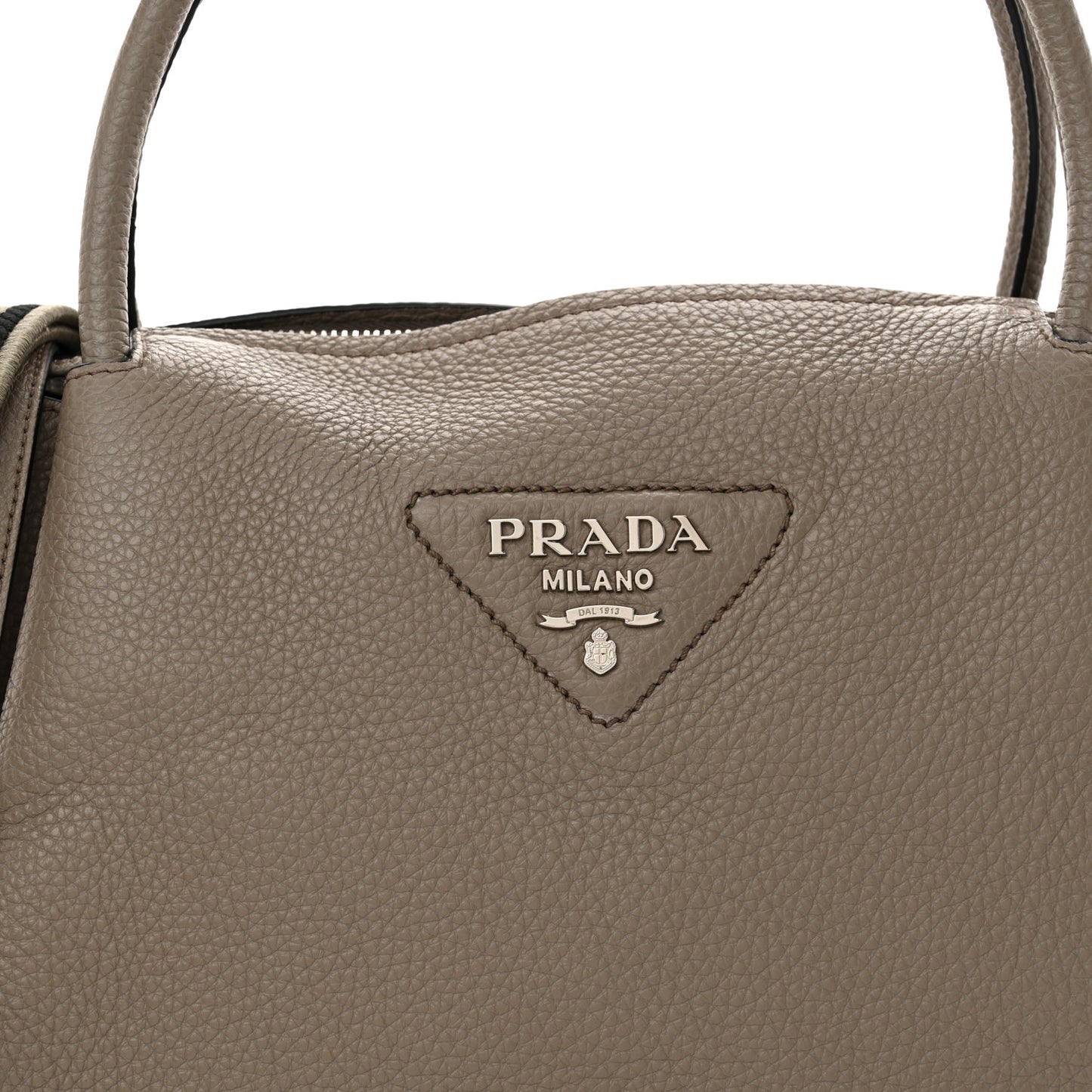Vitello Daino Soft Medium Zippered Top Handle Bag Argilla
