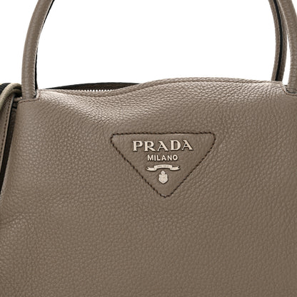 Prada Vitello Daino Soft Medium Zippered Top Handle Bag Argilla 7 of 10